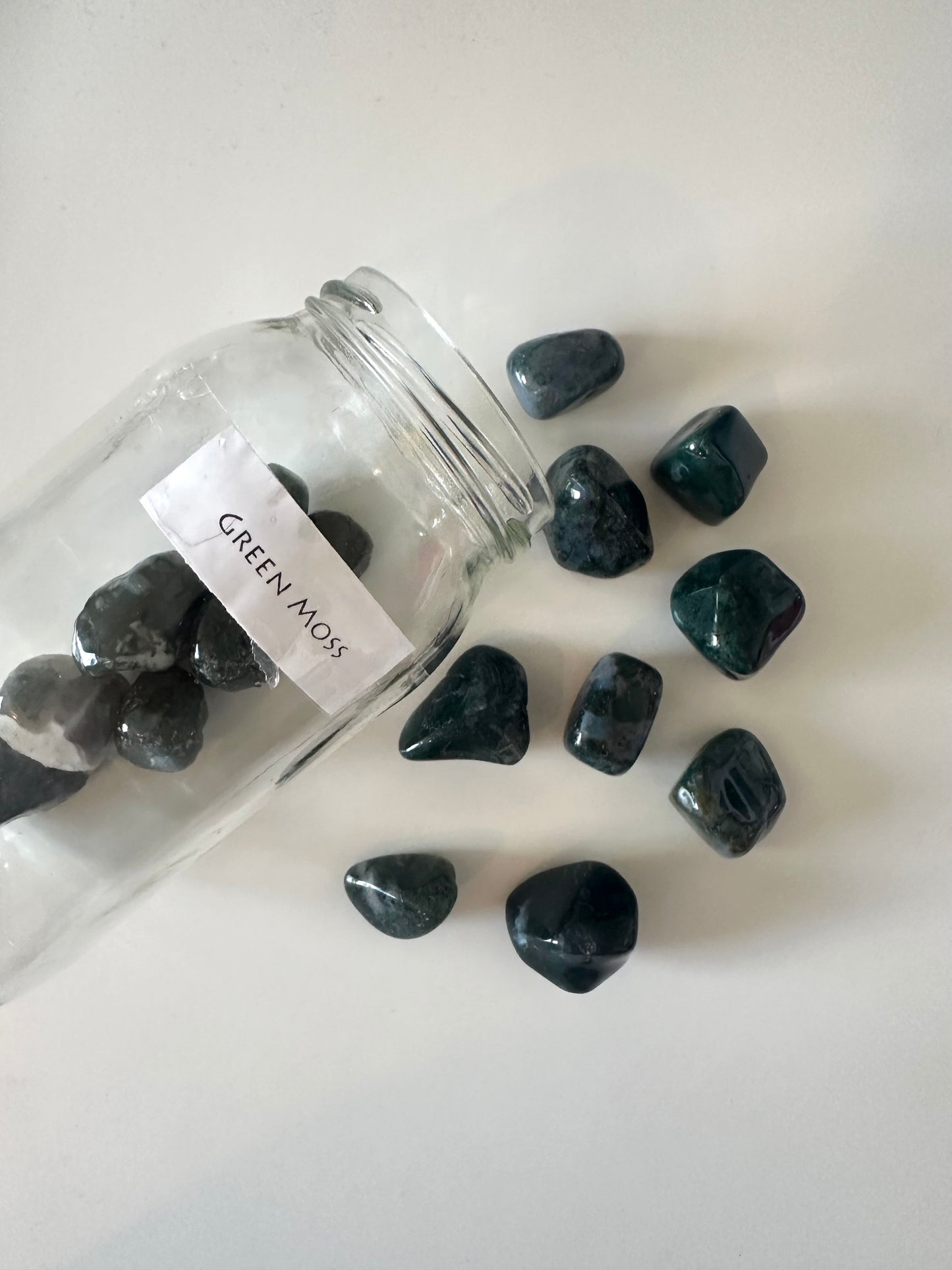 Green Moss Agate Tumble Stones